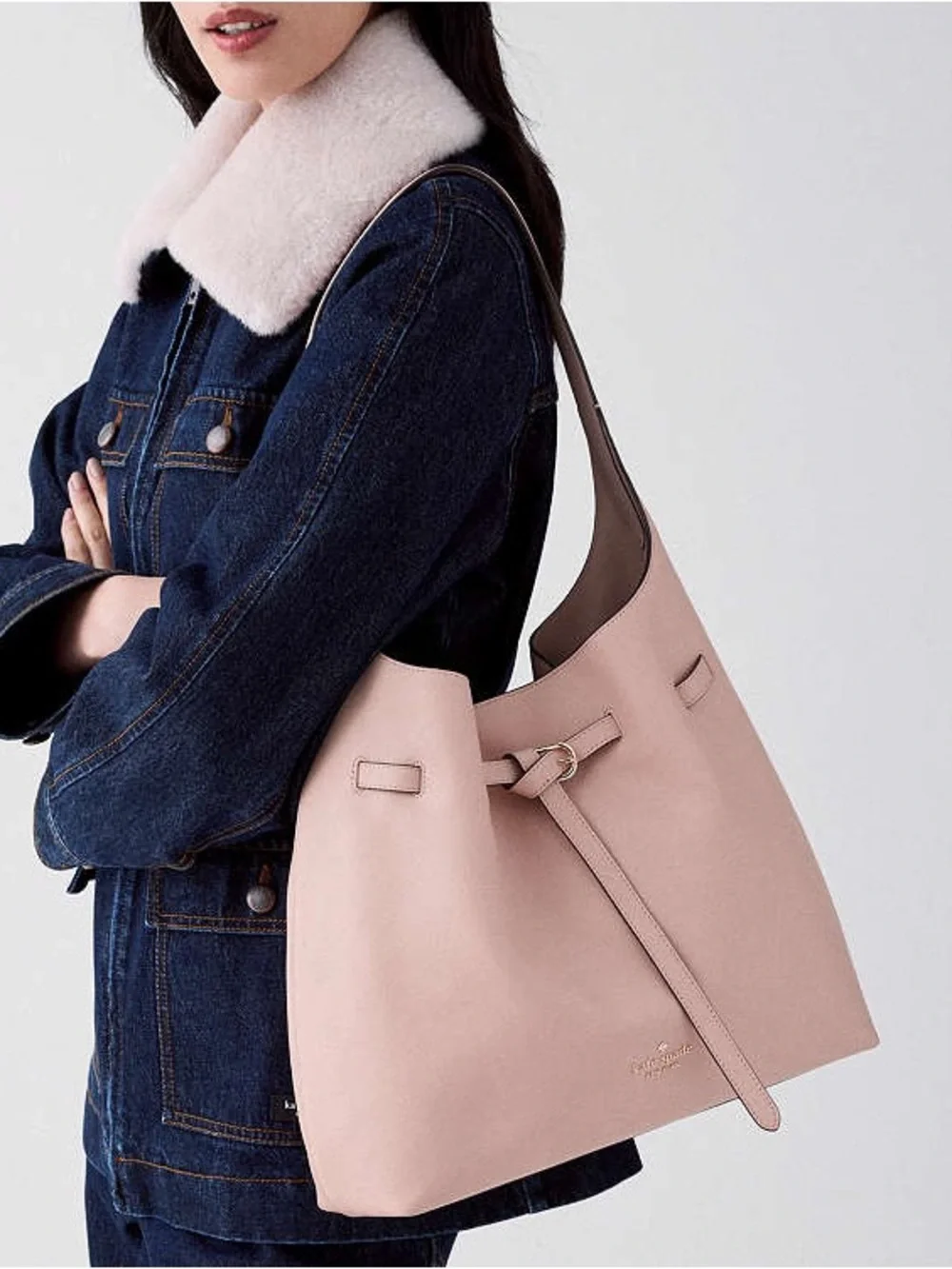 Kate Spade New York 454 Belted Large Shoulder Bag Rose Smoke